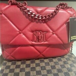 Badgley Mischka Quilted Crimson Bag